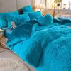 Bedding sets Winter Soft Warm Luxury Plush Shaggy Duvet Cover Set Multi Solid Color Twin Full Queen 1cs Beed Sheet Pillowcase 231023