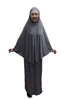 Vêtements ethniques 2pcs Khimar Femmes Vêtements de prière Ensemble Umrah Eid Musulman Overhead Hijab Abaya Jilbab Robe longue Écharpe arabe Culte islamique