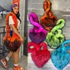 Evening Bags 2017 Fluffy Plush Winter Women's Handbag Heart shaped Artificial Raccoon Fur Shoulder Bag Cute 231023