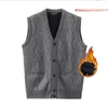 Mäns västar Autum modemärke Solid Pullover Sweater V Neck Knit Vest Men trendiga ärmlösa Casual Top Quality Clothing A14