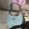 2023 New Women Designers Bags Half Moon Handbag Shoulder Luxury Purses Vintage Chain Underarm Baguette Bag Printed Horn Shape Crossbody Crescent Bag