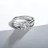 Anneaux de mariage LESF 1 Carats bague de mariage en diamant rond pour femmes cadeau de fiançailles bijoux à la mode 231021