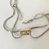 Chaînes de strass de créateurs pour hommes pour hommes et femmes couleur argent avec logo en métal épissé double clavicule colliers punk hip hop bijoux de mode pour la fête