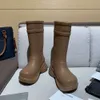 Stiefeletten balenciashoes Lange Regenstiefel für Damen Hohe Regenstiefel Stiefel mit dicker Sohle YVQKL