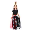 Costume di Halloween Donna Designer Costume Cosplay Costume di Halloween Ragazza Fiaba Alice nel Paese delle Meraviglie Gioco di ruolo Costume da regina del poker