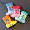 Bottes EVA bottes de pluie en peluche amovibles garçons filles enfant en bas âge chaussures imperméables pour enfants chaussures d'eau légères et chaudes pour enfants pour quatre saisons 231023