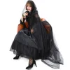 Halloween Costume Women Designer Cosplay Costume Halloween Makeup Ball Costume Tulle Long Cloak Dark Witch Cos Castle Queen Court Dress Color