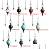 Pendant Necklaces Jln Dowsing Pendum Nce Reiki Natural Stone Crystal Red Agates Circar Cone Charm Pendant For Men Women Divination Med Dhjg2