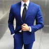 Męskie garnitury Men Balzer Royal Blue Single Beded Peited Peited Lapel Ourning Pants Dwuczęściowy sim Fit Luksus Costume Homme Wedding Terno 2023