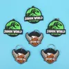 Jurassic Dinosaur Keychain PVC Soft Plastic Bag Pendant Letter Hanging Tag Cartoon Pendant Around the Movie