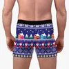 Underpants Merry Christmas Men Boxer Shorts Sexy High Waist Pants 2023 Xmas Party Cartoon Cute Funny Snowman 3D Underwear Briefs Clothes