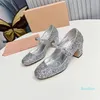 Chaussures formelles à tête ronde pour femmes, paillettes à la mode, en cuir verni, talons hauts, défilés de danses de fête, ballet confortables