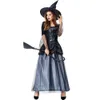 Halloween Kostüm Damen Designer Cosplay Kostüm Halloween Hexe Kostüm Neu Nachtclub Party Spitze Mesh Temperament Blau Schwarz Hexe