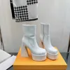 Bottes courtes à talons hauts pour femmes, bottes imperméables à plateforme, de styliste romain, nouveau produit automne/hiver 2023