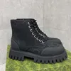 Designer stövlar snörning stövlar högkvalitativa män kvinnor stövlar riktiga läder halv boot klassiska stil skor vinter höst snö stövlar nylon duk ankel boot 35-46