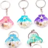 Keychains Lanyards Wholesale Shell Shaped Luminous Stone Starfish Pendant Jewelry Amber Car Keychain Key Ring Ornaments Ys2K003 Drop Dhyis