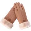 Cinq doigts gants mode femmes gants automne hiver mignon fourrure chaud mitaines doigt complet mitaines femmes plein air sport femme gants écran 231021