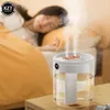 Diffuseurs d'huiles essentielles Humidificateur d'air à double buse 2L avec affichage d'humidité LCD Diffuseur d'huile aromatique de grande capacité pour la chambre à coucher à la maison 231023