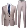 Veste + pantalon 2 pièces ensemble mode nouveaux hommes décontracté Boutique robe d'affaires mariage marié costume manteau Blazers pantalon