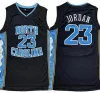 Anpassade män baskettröjor NCAA North Carolina Tar Heels 23 Michael Stitched Jersey Unc College Man Black White Blue