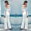 Jumpsuits voor dames Rompertjes Dames Elegante jumpsuit Eén-schouder Spaghettibandjes Effen Kleur Kant Open rug Eendelige jumpsuit met wijde pijpen Lange playsuit T231023