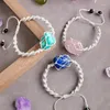 Charm Armband Rose Sisi Natural Stone Rolling Mesh Bag Woven Hand Rope Amethyst Armband för kvinnor Transport Good Lucky