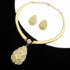 Bruiloft Sieraden Sets Dubai Goud Kleur Ketting Oorbellen Set Unieke 18k Vergulde Sieraden Nigeria Bruid Bruiloft Accessoires 231021