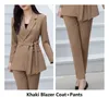 Kvinnors tvåbitar byxor Autumn Winter Formal Uniform Styles Pantsuits For Women Business Work Wear Blazers Suits Professional Beauty Salon