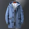 Parkas pour hommes Arrivée Style coréen hommes blanc canard vers le bas veste d'hiver couples solide qualité mi-longue manteau chaud à capuche pardessus mâle 69 231023