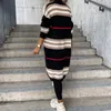 Women's Sweaters Spring Knitted Cardigan Women Striped Patchwork Autumn Winter Elegant Long Outerwear Maxi Y2k Sweater Coat Soft Jacket 231021