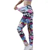 Women's Leggings VISNXGI Women Letter Graffiti Printed Workout Elastic Clothes Jeggings Fitness Leggins Flower Pattern Sport Pants