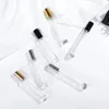 香水ボトル10pcslot 10ml透明ガラス香水スプレーボトルサンプルガラスバイアルポータ​​ブルミニ香水アトマイザーゴールドシルバーキャップ231021