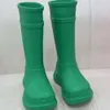 Botas para mujeres Botas de lluvia Botas de goma roja Sombry grueso impermeable Anti slip engrosamiento de tobillo Balencaga MZA2L