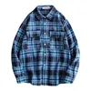 Men's T Shirts Fit Sleeve Spring And Autumn Fashion Casual Plaid Long Shirt Top Blouse Men Clothes