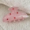 Haarspangen Koreanische Süße Rosa Strass Herz Für Frauen Kawaii Mode Retro Acetat Zubehör Schmuck Geschenke