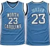 Anpassade män baskettröjor NCAA North Carolina Tar Heels 23 Michael Stitched Jersey Unc College Man Black White Blue