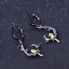 Boucles d'oreilles pendantes GEM'S BALLET Topaze bleue suisse naturelle grenat en argent sterling 925 escargots oiseau sur la branche goutte pour femmes fiançailles