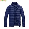 Men's Down Parkas Royal Blue Hooded Parkas Men's Zipper Control Winter Jacket Fashion Jaqueta Plus Size S-5XL Lightweight Warm Coats 231021