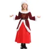Cosplay juldräkt kvinnor designer cosplay kostym jul middag fest jul scen föräldrar och barn vin röd klänning härlig julflicka kläder