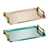 Plates Serving Tray With Handles Versatile For Dinner Patio Lightweight Cosmetic Storage Decorative Rectangular Sofa Couch