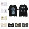 Galleryes Depts Top Lettering Sleeves 2023ss Skeleton Car Print Round Neck Pullover Couple Tee Cotton Street