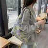 Sacos de noite Youda estilo poliéster tecido bolsa de ombro para mulheres moda floral padrão bolsa grande capacidade casual shopper tote