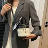 Borse da sera Filo da ricamo Borsa a tracolla in pelle PU per donna 2023 Borsa a secchiello vintage Mini borsa per telefono con cerniera con patta a spalla Femme