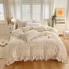 Bedding sets Ruffle Set 100 Cotton 1 Duvet Cover 2 Pillowcases No Sheet Ultra Soft Touch Floral Style 200x230 220x240 231023