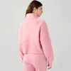 Felpe con cappuccio da donna Autunno Inverno Felpa ispessita a collo alto Felpa con cappuccio da donna Mezza zip Cappotto allentato Manica lunga Corsa Fitness Yoga Suit