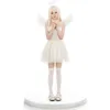 Halloween Costume Women Designer Cosplay Costume Halloween Carnival Performance Costume White Angel Winged Dance Stage Role Playing White Mesh Skirt