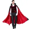 Halloween Costume Women Designer Cosplay Costume Halloween Male Vampire Costume Castle Dracula Cross Dress Game Uniform