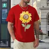 Polos para hombre, camiseta con planta de girasol y dos hojas verdes, camisetas para hombre, camisetas de manga corta, camiseta de talla grande para hombre lisa