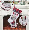 Dog Paw Christmas Stocking Socks Christmas Tree Ornaments Stockings With Photo Holder Home Christmas Party Decorations Supplies BH4042