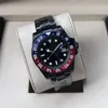 GMT 패션 남성 시계 40mm 검은 녹색 세라믹 다이얼 904L 스테인리스 스틸 스트랩 자동 기계식 운동 시계 고급 디자이너 시계 사파이어 유리 루트 맥주